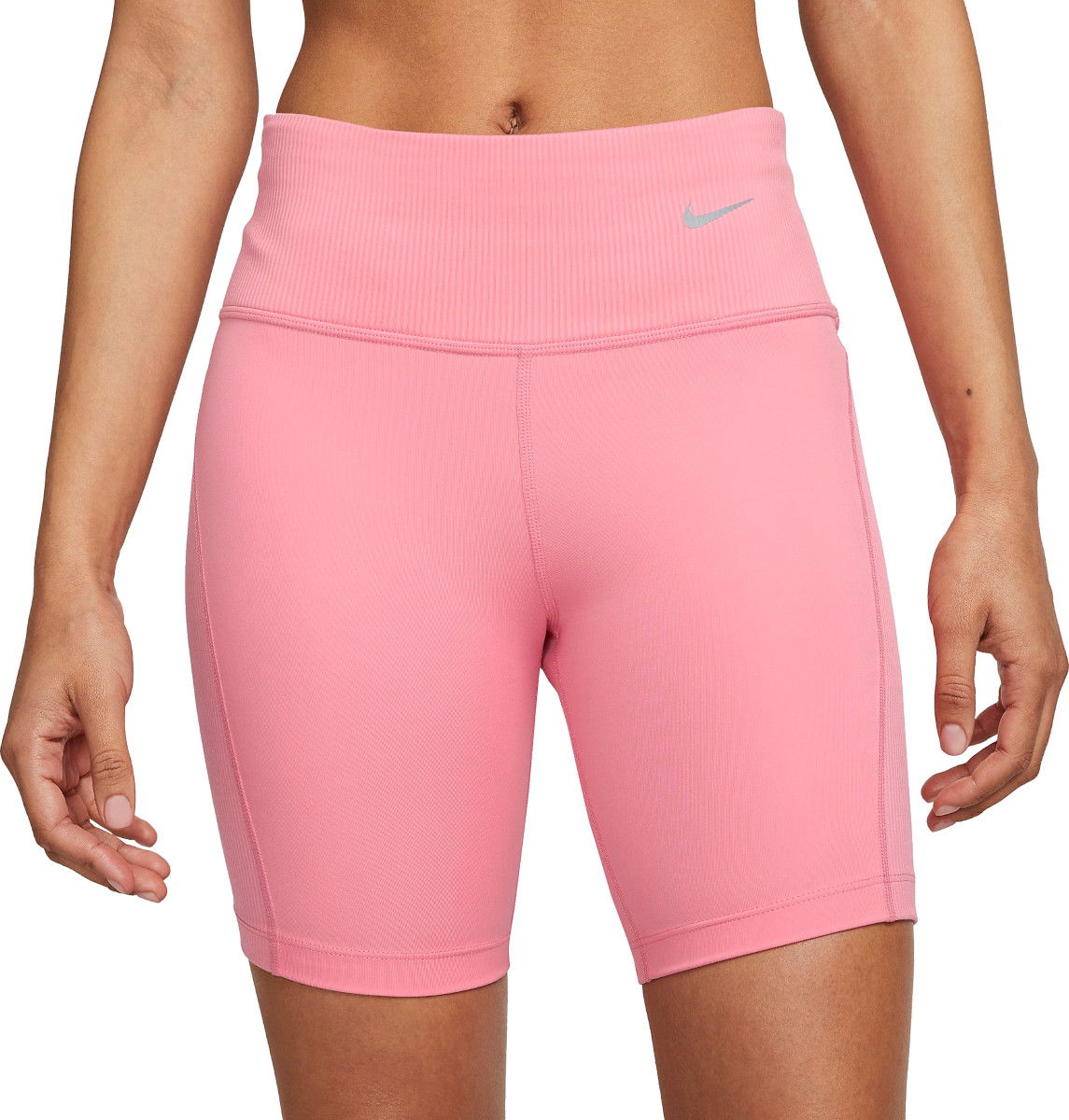 Къси панталони Nike Tight Mid-Rise Ribbed-Panel Running Shorts Розово | dx2951-611, 0