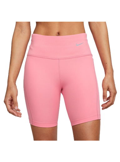 Къси панталони Nike Tight Mid-Rise Ribbed-Panel Running Shorts Розово | dx2951-611