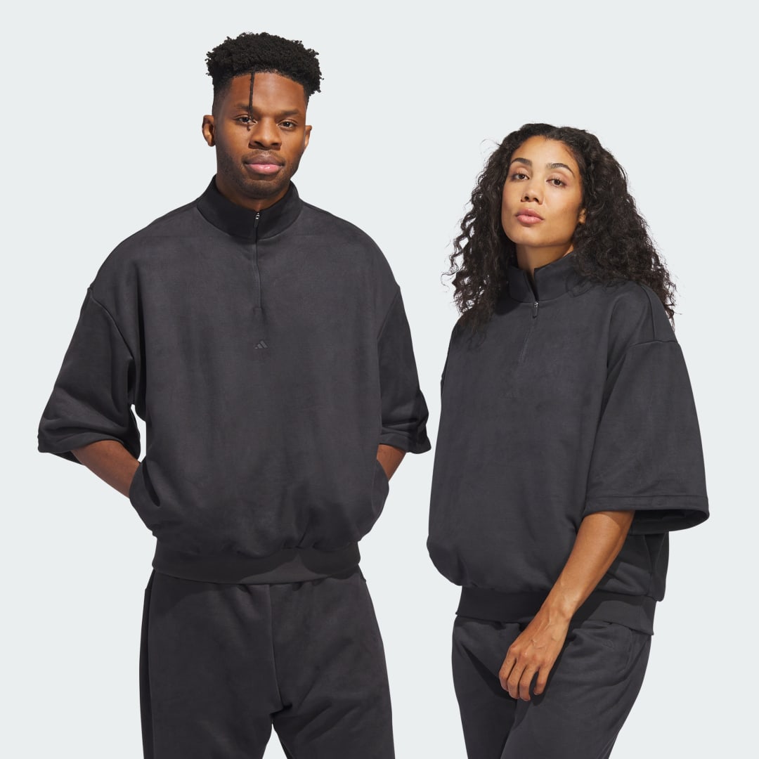 Пуловер adidas Performance Basketball Sueded 3/4 Half-Zip Crewneck Черно | IN7711, 0