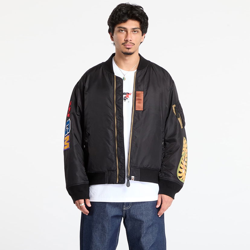 Яке бомбър BAPE Shark Ma-1 Bomber Jacket Черно | 001HJL801003MBLK