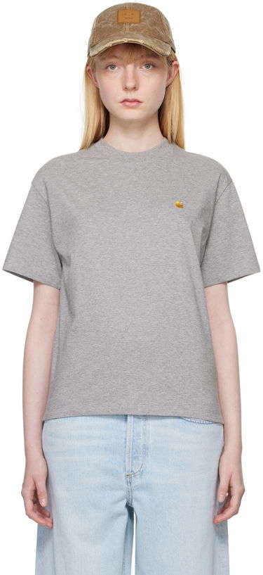 Тениска Carhartt WIP Gray Chase T-Shirt Сиво | I033045 00MXX, 0