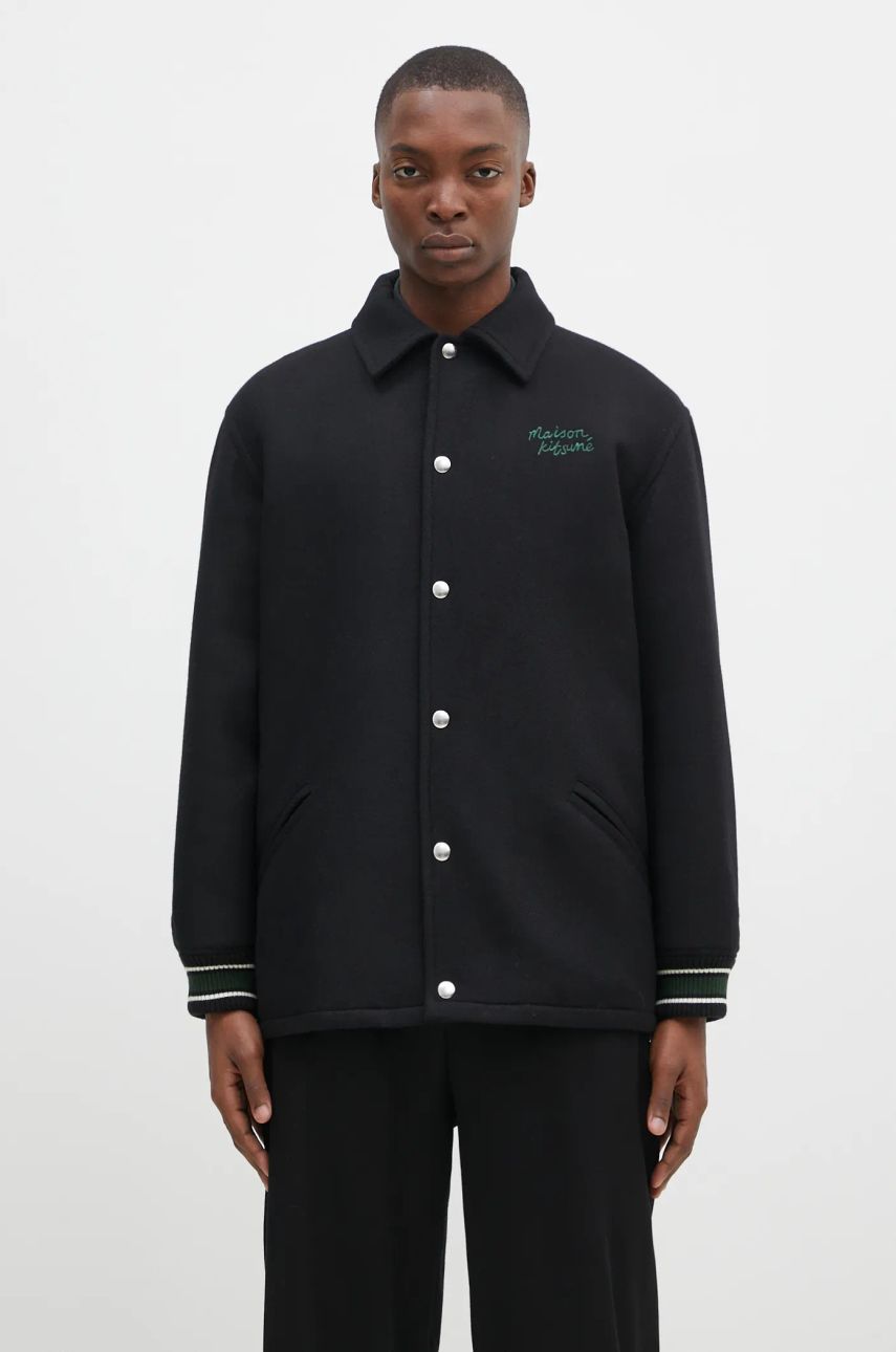 Яке бомбър MAISON KITSUNÉ Black Varsity Jacket Черно | NM02120WM0026, 0