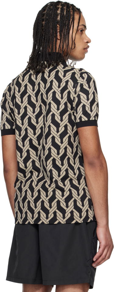 Поло тениска Fred Perry Fred Perry Cable Knit Print Polo Черно | M9837, 2