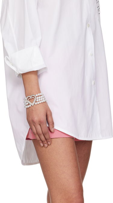 Гривна Blumarine Blumarine Faux-Pearl Heart Bracelet Бяло | P522W330A, 2