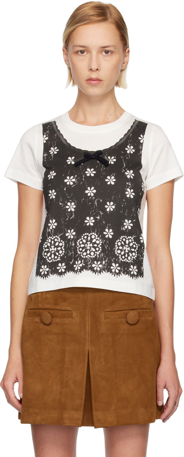 Marc Jacobs Trompe L'Oeil Eyelet Slim T-shirt