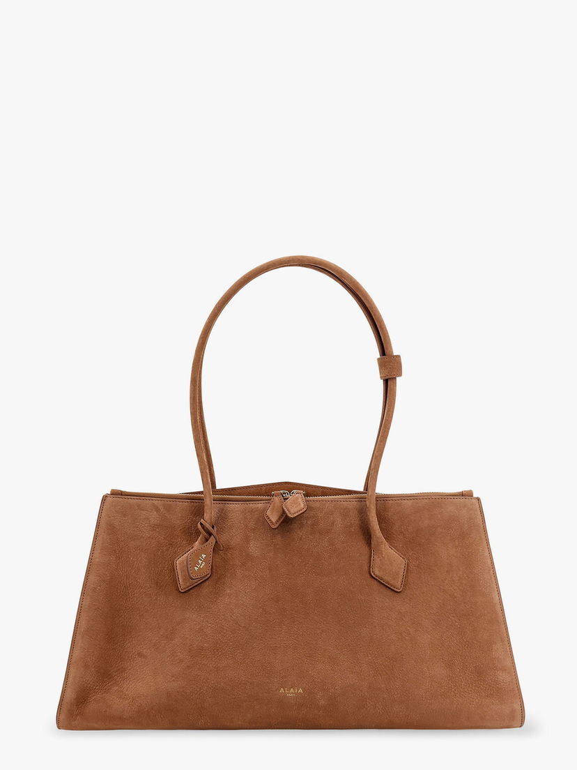 Голяма пазарска чанта Alaïa Suede Tote Bag Кафяво | AA1S06043CA214731