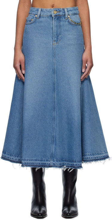 Пола GANNI GANNI Denim Midi Skirt Синьо | J1601, 0