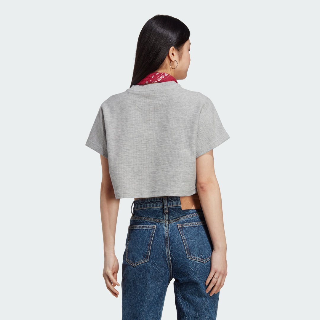 Съкратен топ adidas Performance Cropped Terry Top Сиво | HZ1606, 1