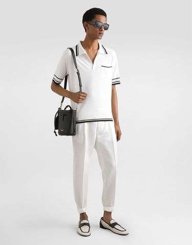 Поло тениска Dolce & Gabbana Dolce & Gabbana Silk Piqué Polo Shirt Бяло | GXZ74ZJBSLUW0800, 1