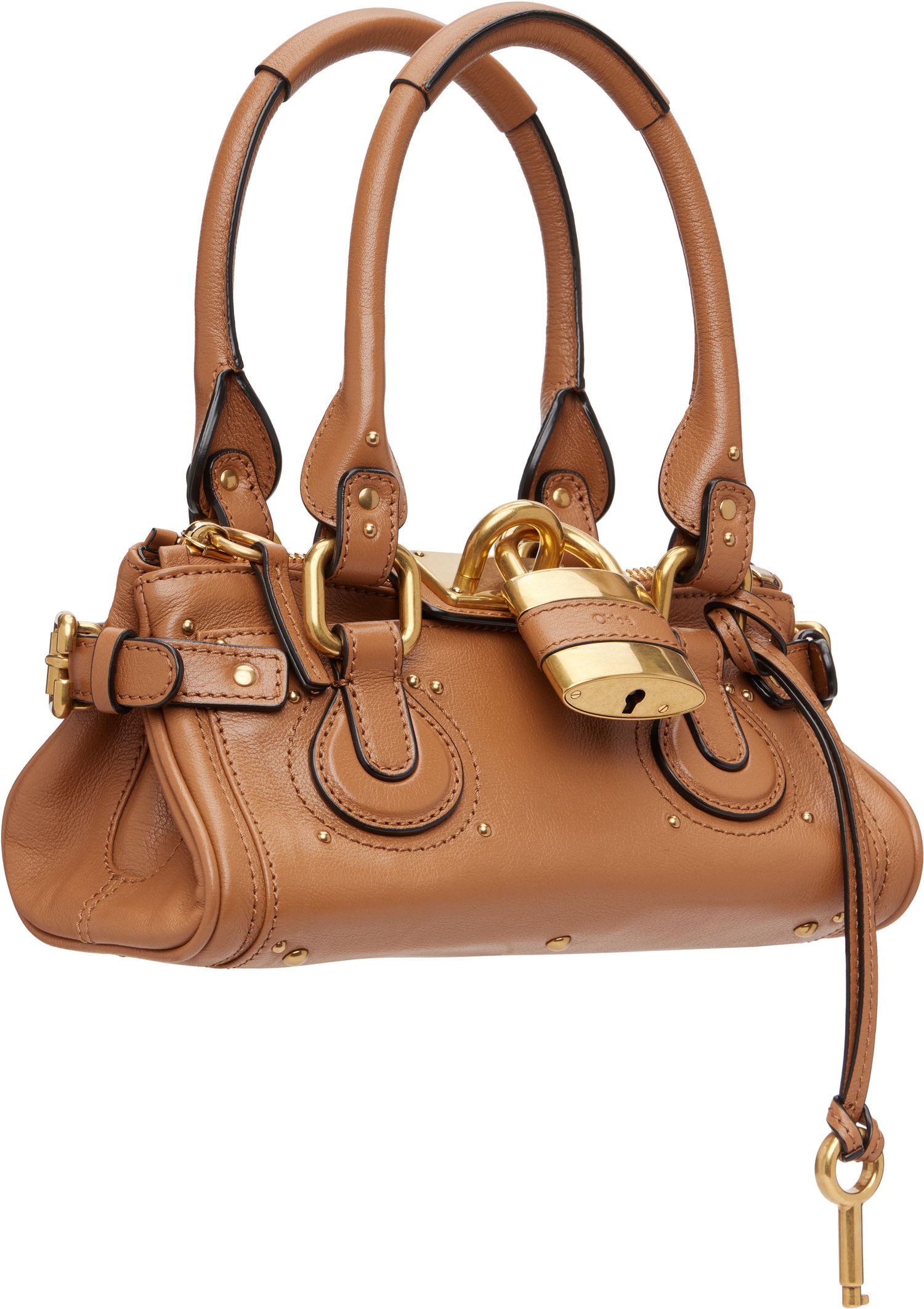Дамска чанта CHLOÉ Small Paddington Top Handle Padlock Bag Кафяво | CH26SS805P75, 1