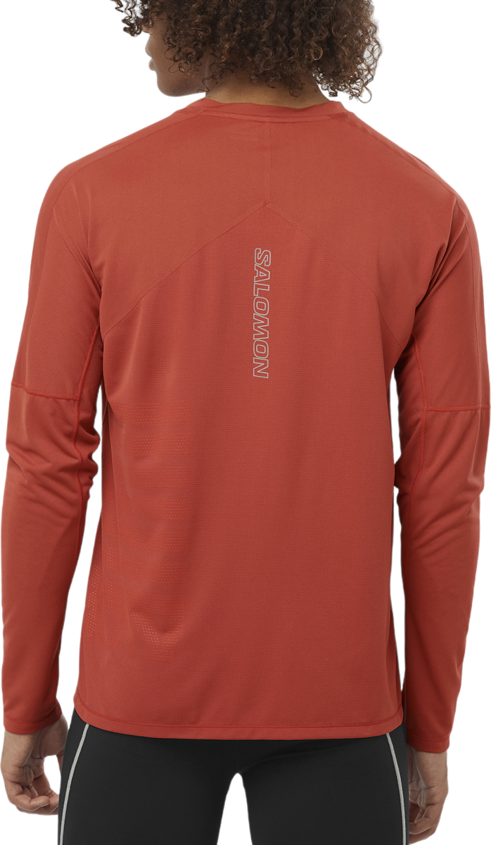 Тениска Salomon Long Sleeve Running T-Shirt Червено | lc2367600, 1