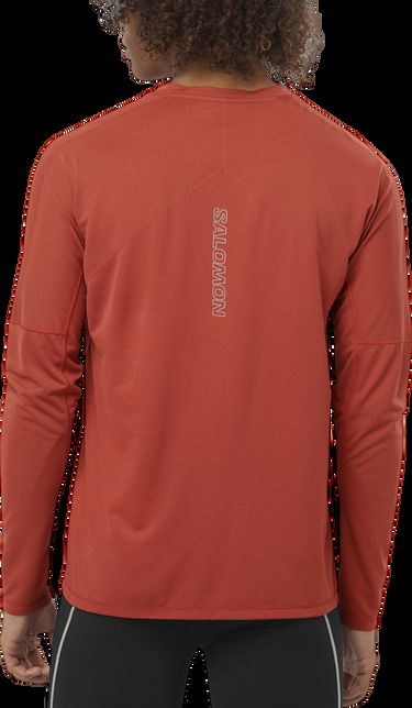 Тениска Salomon Long Sleeve Running T-Shirt Червено | lc2367600, 1