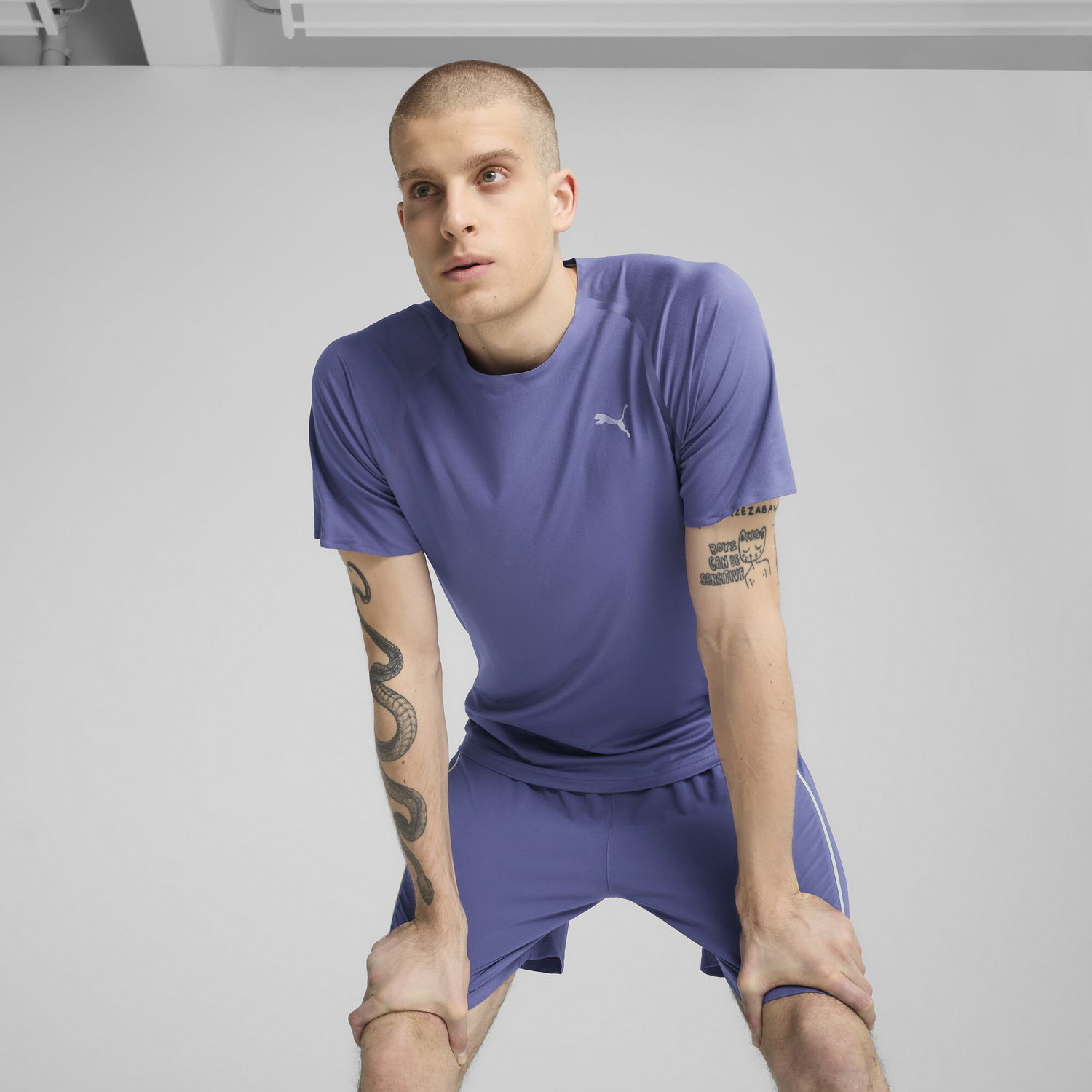 Тениска Puma CLOUDSPUN Men's Running T-Shirt Лилаво | 526629_46, 0