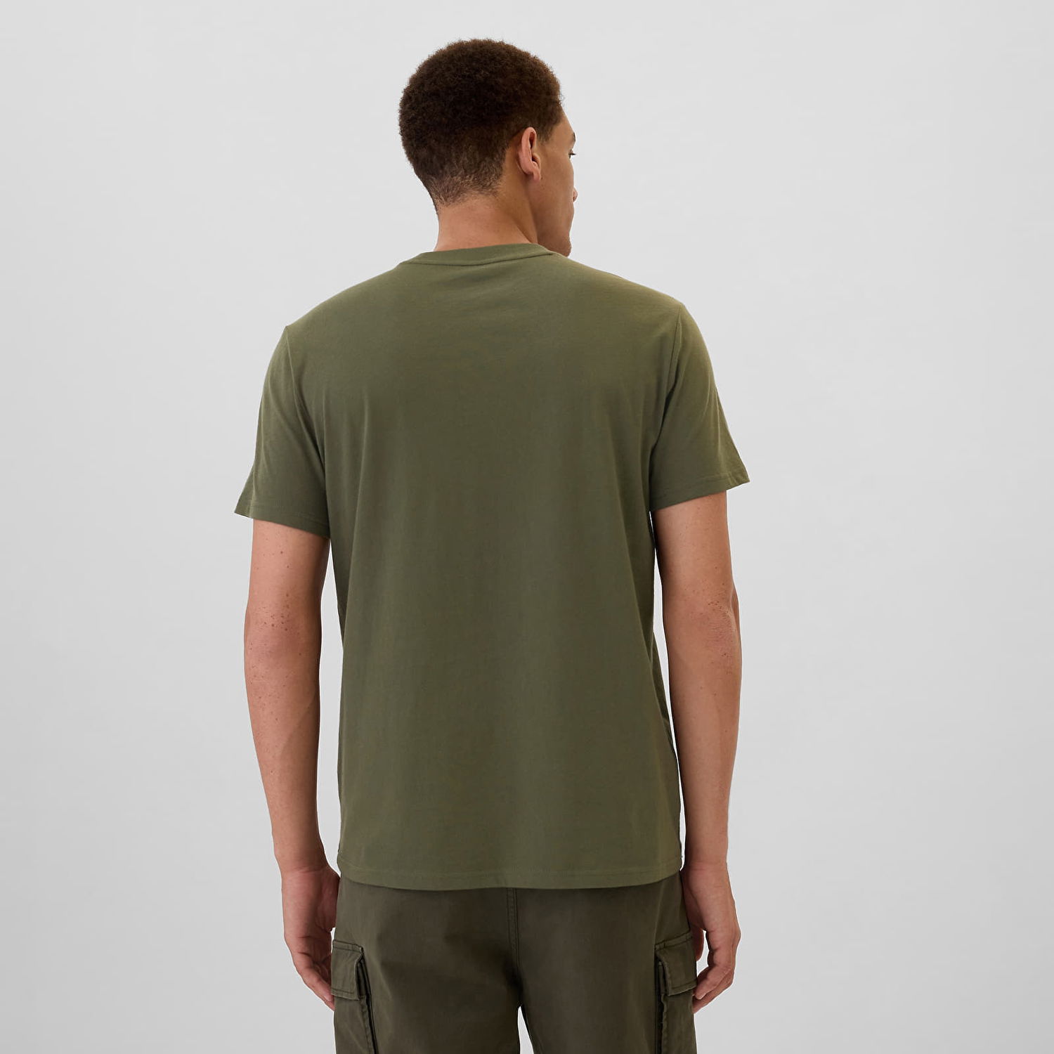 Тениска GAP T-shirt Logo Pocket Tee Olive Night S Зелено | 857901-11, 1