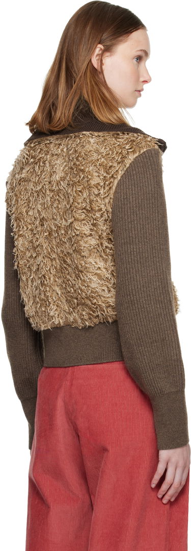 Пуловер Andersson Bell Curly Faux Fur Panel Full-Zip Knit Cardigan Многоцветен | atb1392w, 2