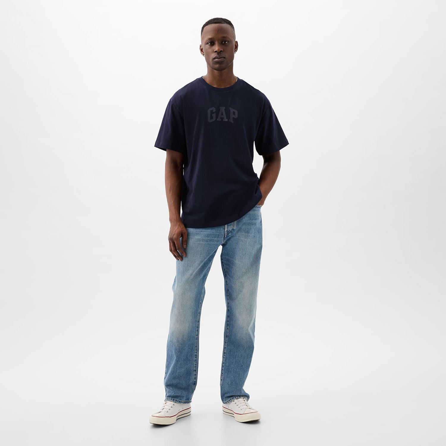 Тениска GAP Logo Tee Navy Uniform Черно | 888270-00, 1