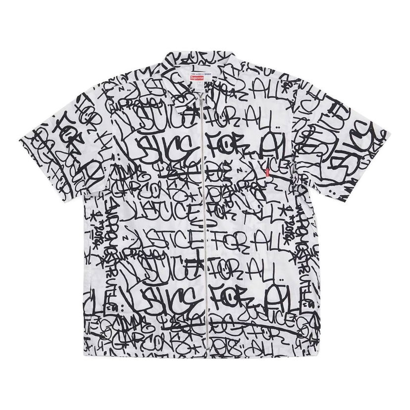 Риза Supreme Graphic Print Shirt by Comme des Garcons Бяло | SUP-FW18-414