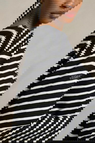 Тениска Polo by Ralph Lauren Polo Ralph Lauren Striped Cropped Long Sleeve T-Shirt Черно | 211959103, 3