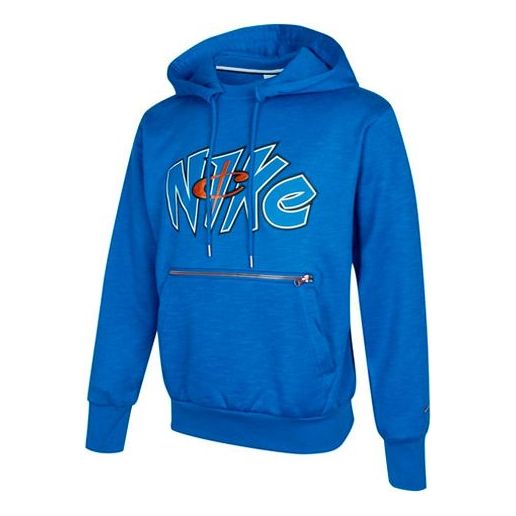 Суитчър Nike Sportswear Knit Hoodie with Pocket Синьо | DA5990-480