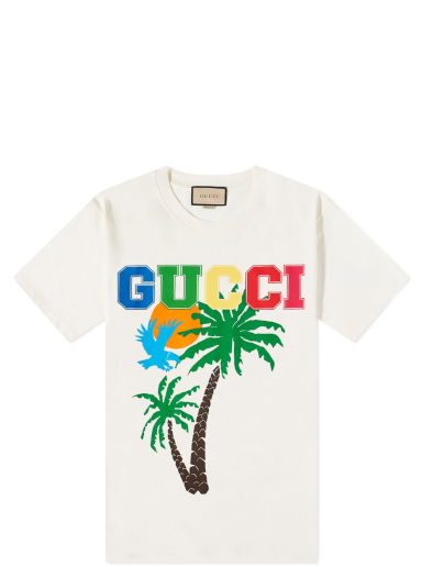 Тениска Gucci Palms Tee White Бяло | 548334-XJEOW-9095