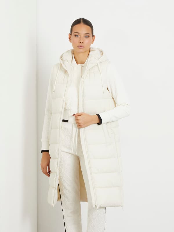 Жилетка GUESS Sleeveless Long Puffer Бяло | V4RL01WFYE2, 0