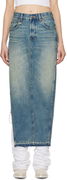 R13 Denim Maxi Skirt with Side Slits