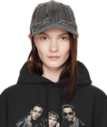 Шапка с козирка VETEMENTS Vetements Destroyed Cap Сиво | UA66CA160B, 0