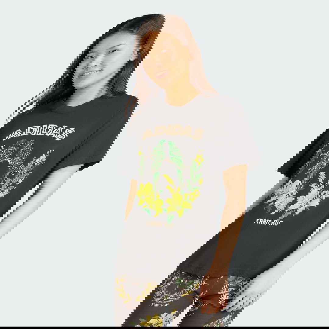 Тениска adidas Performance FARM Rio Parrot Floral Graphic T-Shirt Черно | JV8609, 0