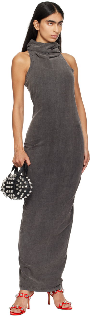 Pокля Alexander Wang Alexander Wang Cowl Neck Racer Back Maxi Dress Сиво | 4CC3246261, 4