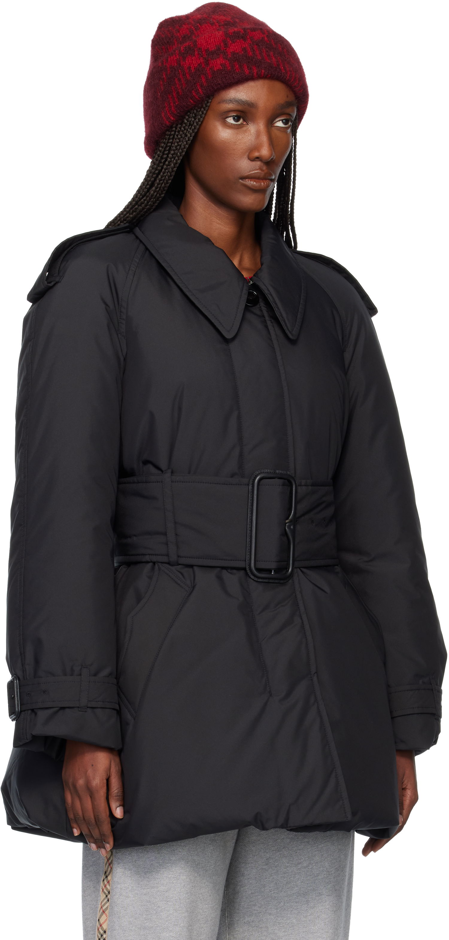 Пухо яке Burberry Belted Berryhill Padded Car Down Coat Черно | 8118455, 1