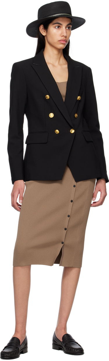 Пола rag & bone Asher Midi Buttoned Ribbed Skirt Кафяво | WAS23S026YL26, 3
