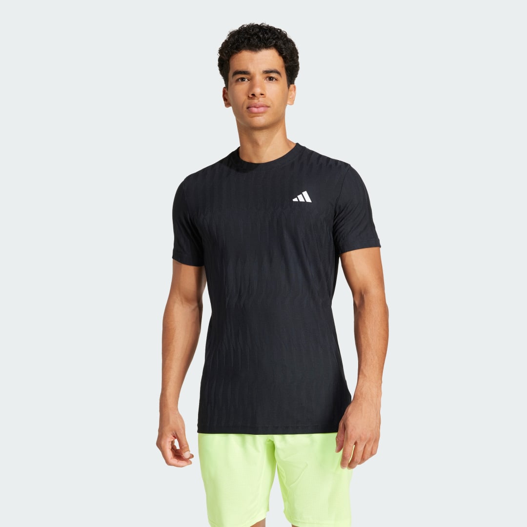 Тениска adidas Performance Men's Breathable Tennis T-Shirt Черно | JF8459, 0