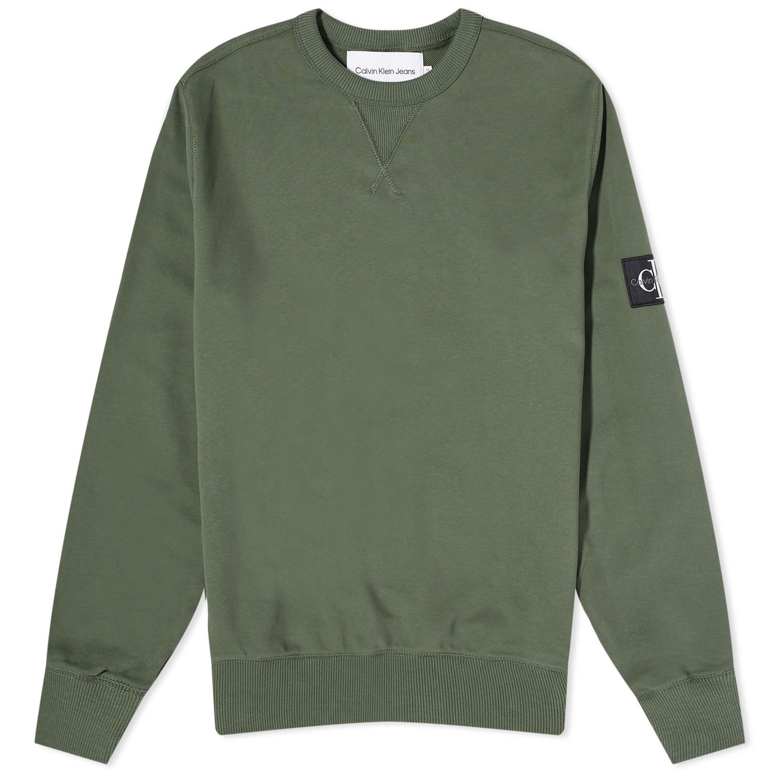 Суитчър CALVIN KLEIN Badge Crew Sweat Thyme Сиво | J30J323426LLP, 0