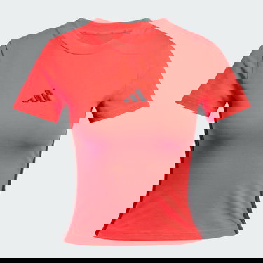 Съкратен топ adidas Performance 3-Stripes Slim Cropped T-Shirt Червено | JE1242, 4
