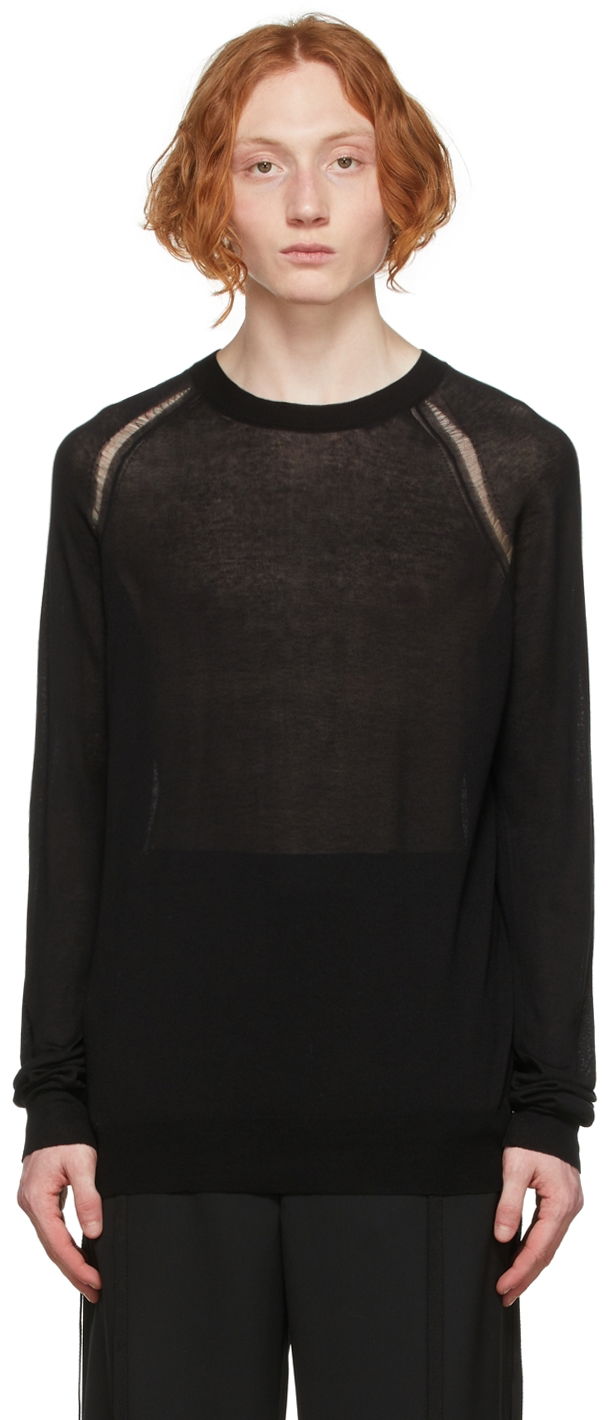 Пуловер Ann Demeulemeester Black Semi-Sheer Sweater Черно | 2102-M-KN08-262-099