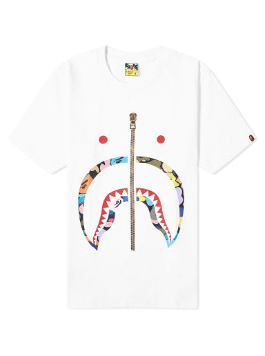 Тениска BAPE Multi Camo Shark T-Shirt Бяло | 001TEJ802075L-WHT