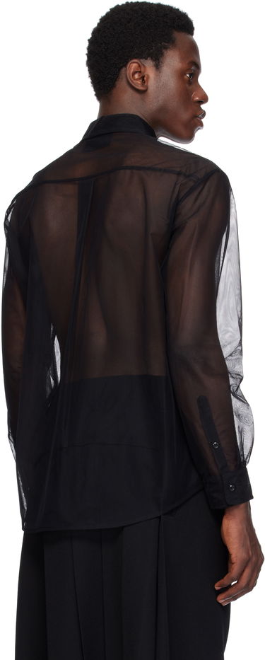 Риза Simone Rocha Simone Rocha Sheer Ruffle Bib Shirt Черно | 5241 0069, 2
