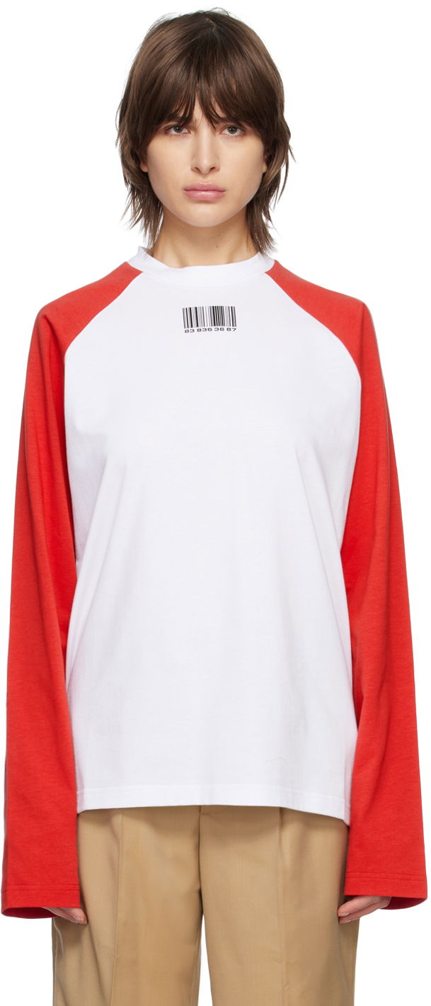 Тениска VETEMENTS Barcode Long Sleeve T-Shirt Бяло | VL16LS140R