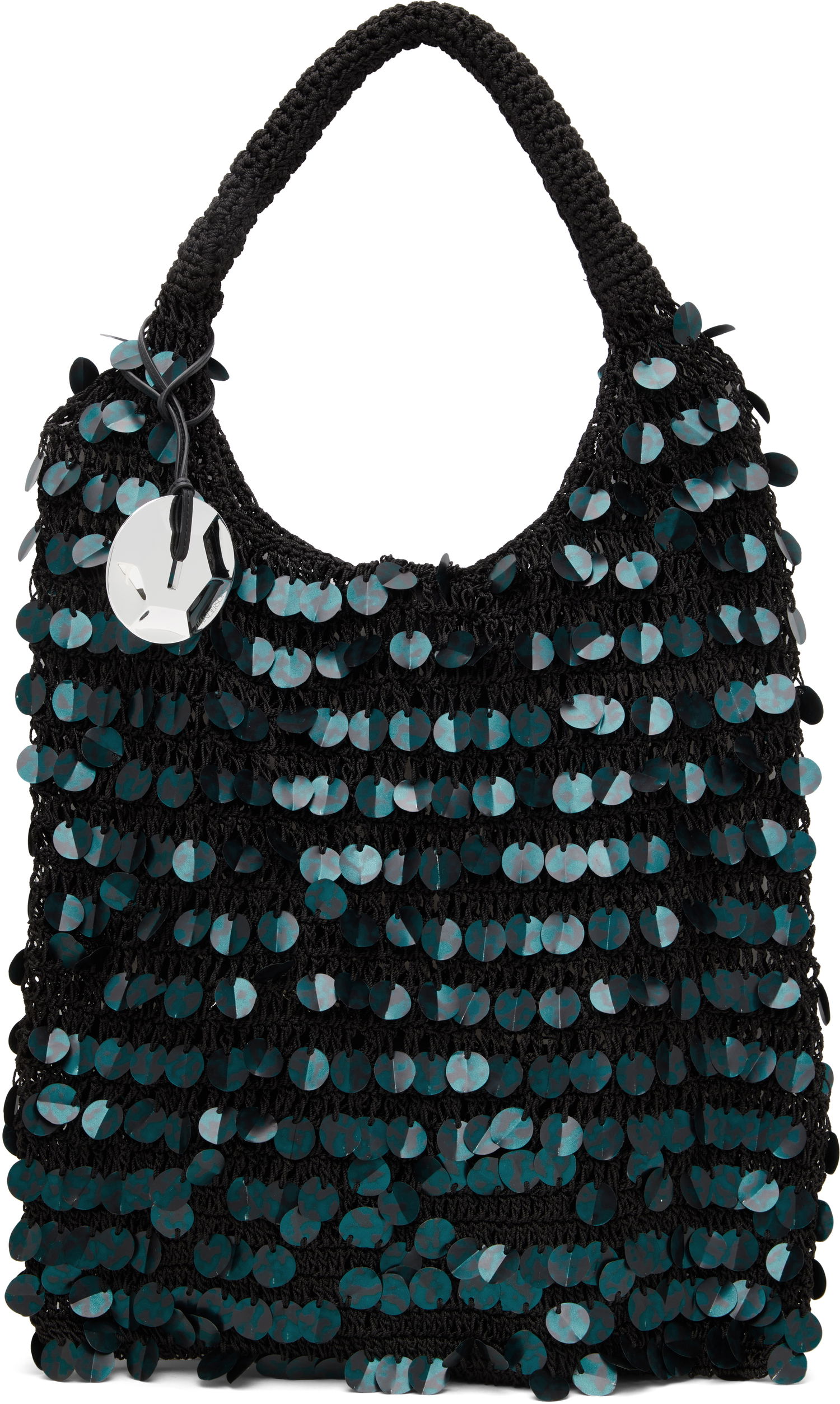 Голяма пазарска чанта JW Anderson JW Anderson Crochet Sequin Shoulder Bag Черно | HB0729-FA0447, 0