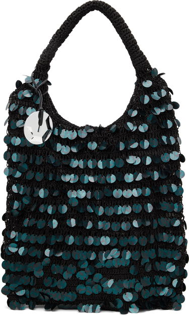 Голяма пазарска чанта JW Anderson JW Anderson Crochet Sequin Shoulder Bag Черно | HB0729-FA0447, 0