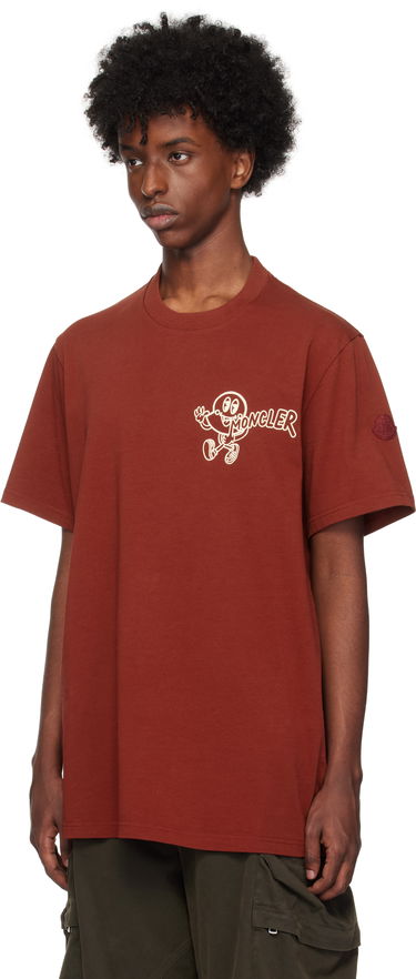 Тениска Moncler Moncler Printed T-Shirt Червено | J20918C0005083927, 3