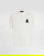 Knitted Cotton Polo Shirt with DG Milano Emblem