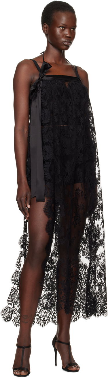 Pокля Dolce & Gabbana Dolce&Gabbana Chantilly Lace Midi Dress Черно | F6JRQT ILMA8, 4
