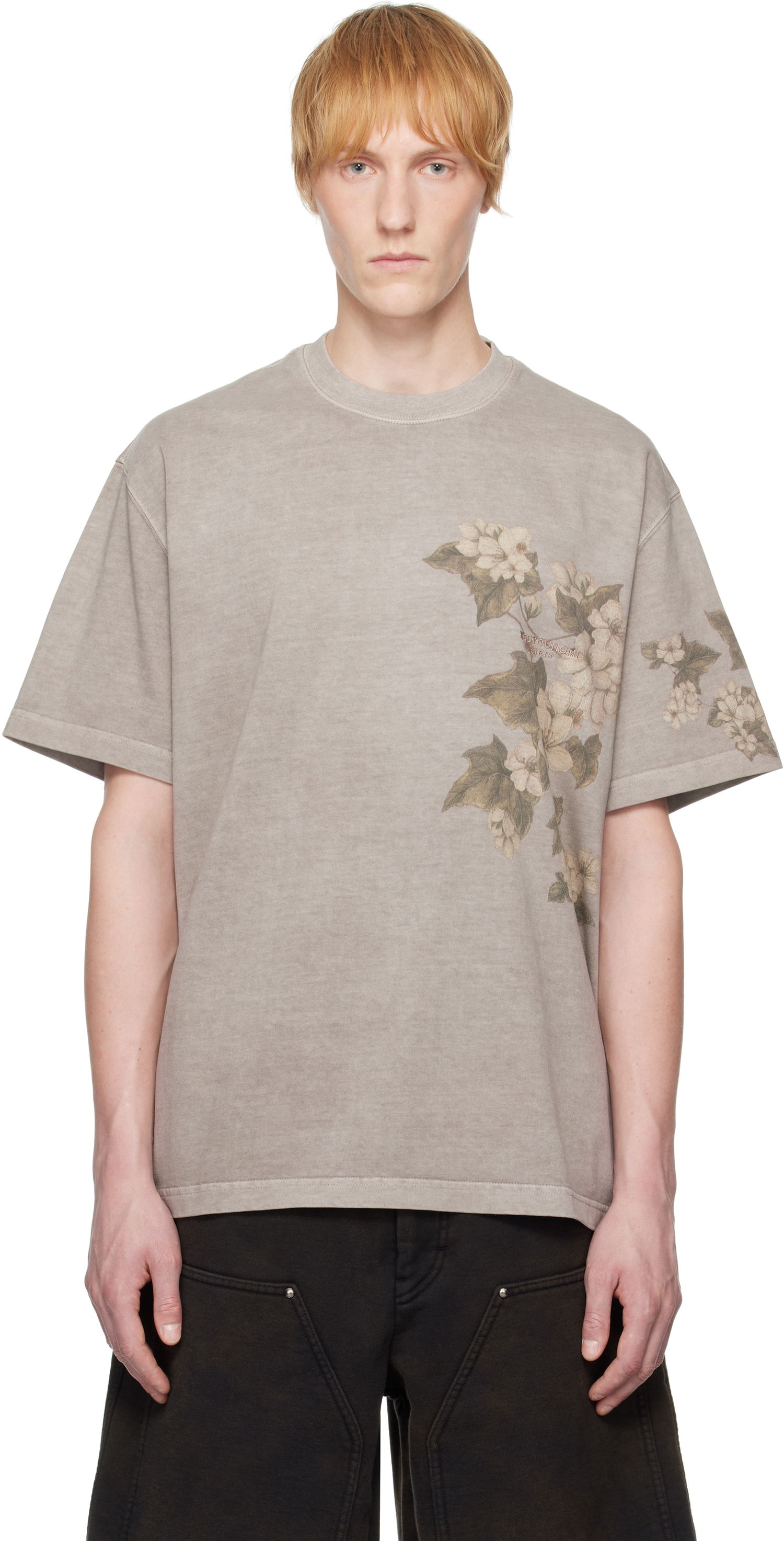 Тениска WOOYOUNGMI WOOYOUNGMI Faded Floral T-Shirt Сиво | W251TS03, 0