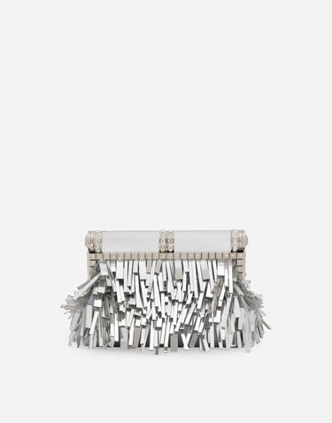 Дамска чанта Dolce & Gabbana Mordore Nappa Fringed Clutch Bag Металик | BB7097AY83180998, 0