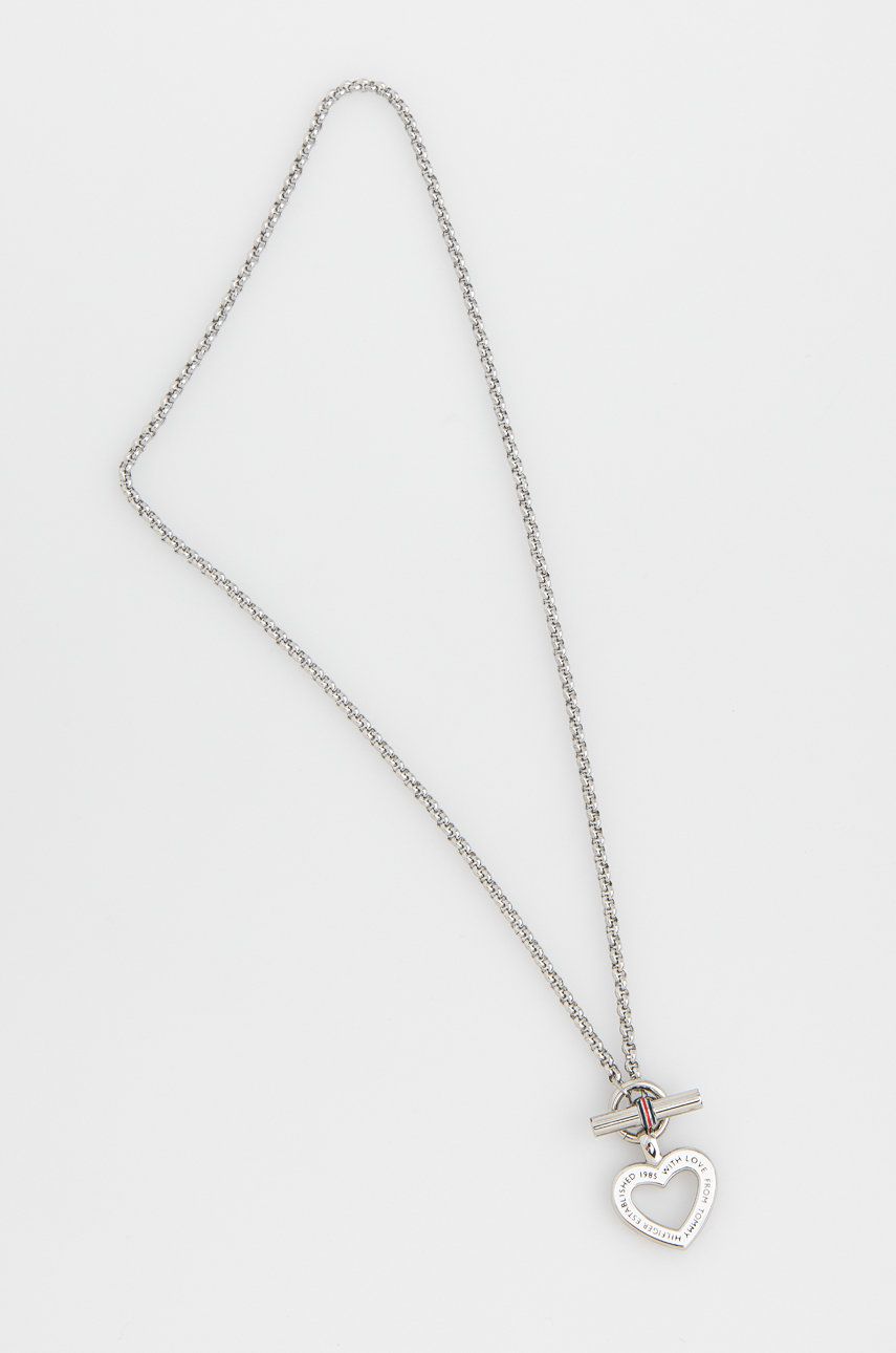 Колие Tommy Hilfiger Tommy Hilfiger Silver-Tone Heart Pendant Necklace Металик | 2700277, 0