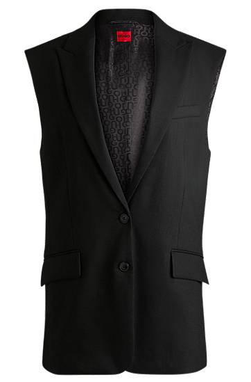 Жилетка BOSS Sleeveless Linen-Blend Blazer Черно | 50537621, 0