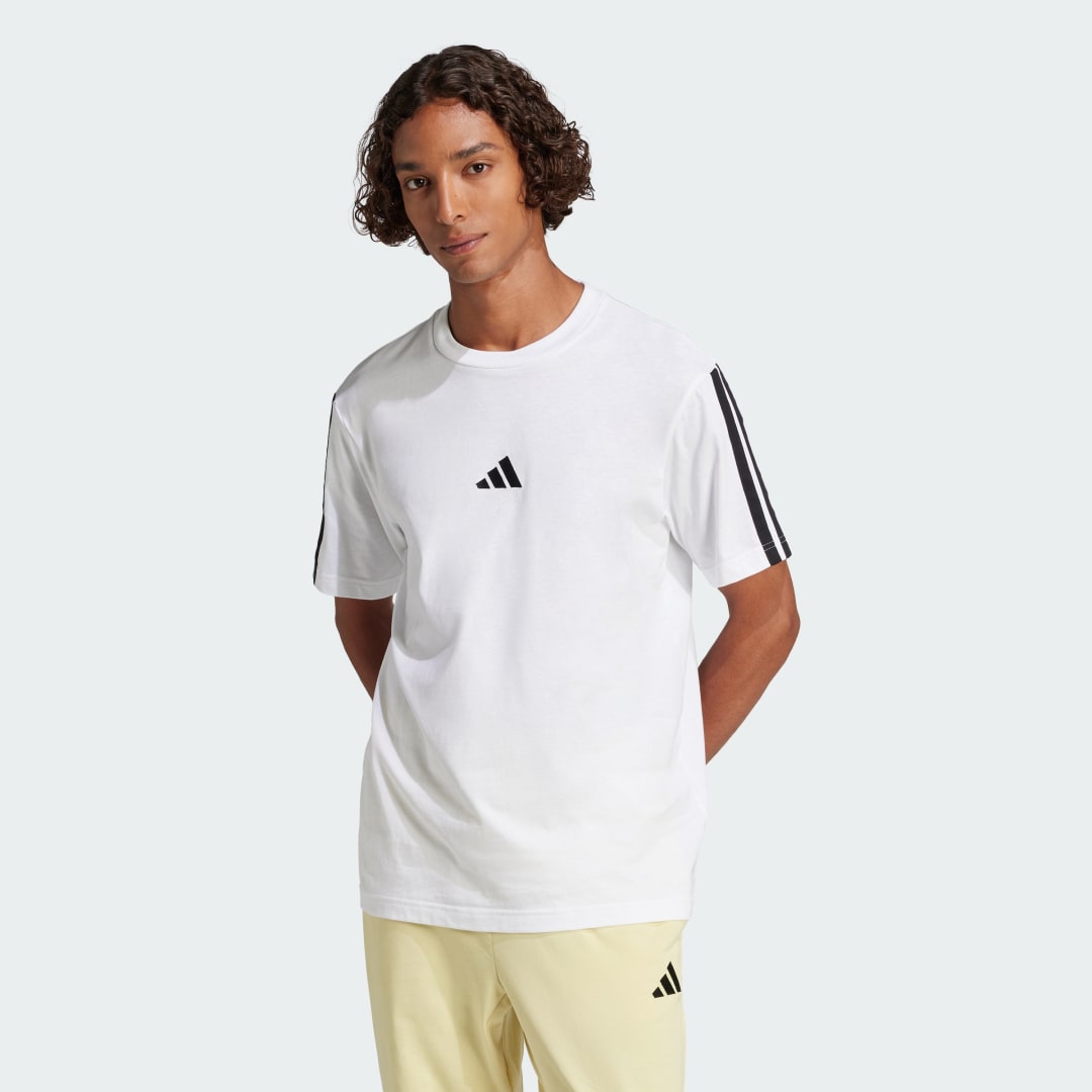 Тениска adidas Performance 3-Stripes Single Jersey Tee Бяло | JW1952, 0