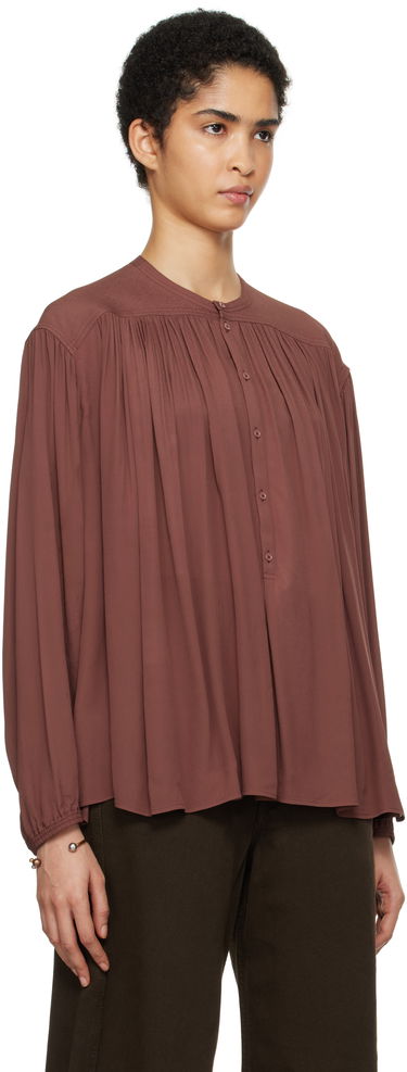 Риза LEMAIRE Lemaire Gathered Long Sleeve Blouse Кафяво | TO1238 LF832, 1