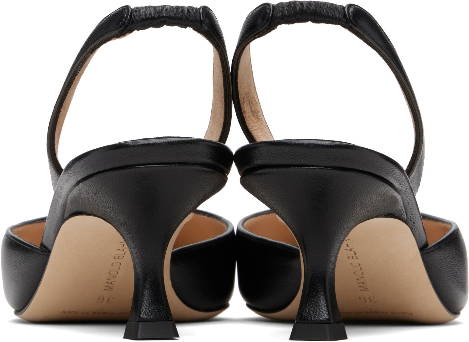 Бижута Manolo Blahnik Manolo Blahnik Carolyne Slingback Pumps Черно | 9XX-0478, 1